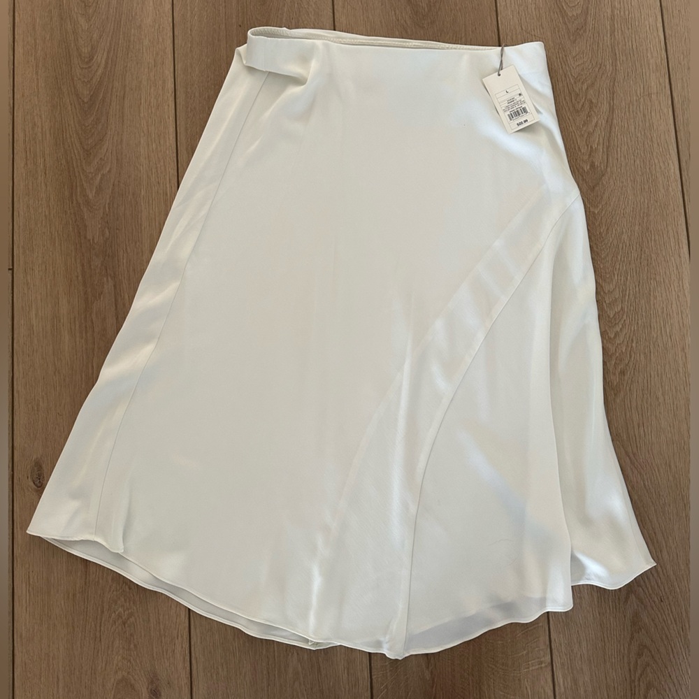 Silk White Midi Skirt